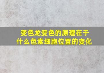 变色龙变色的原理在于什么色素细胞位置的变化