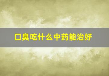 口臭吃什么中药能治好