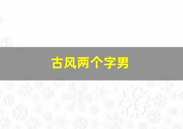 古风两个字男