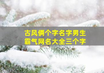 古风俩个字名字男生霸气网名大全三个字