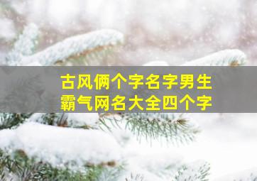 古风俩个字名字男生霸气网名大全四个字