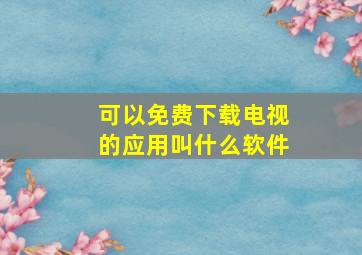 可以免费下载电视的应用叫什么软件