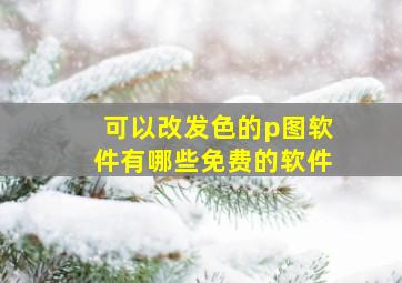 可以改发色的p图软件有哪些免费的软件