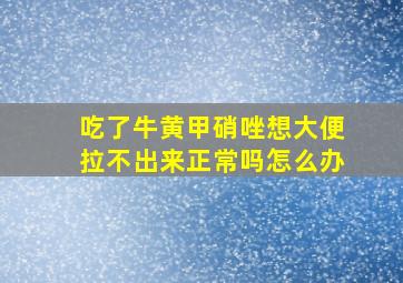 吃了牛黄甲硝唑想大便拉不出来正常吗怎么办