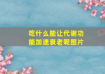 吃什么能让代谢功能加速衰老呢图片