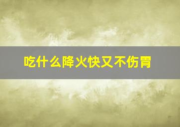 吃什么降火快又不伤胃