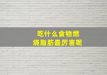 吃什么食物燃烧脂肪最厉害呢