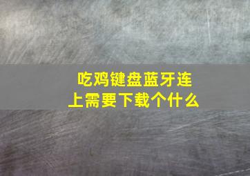 吃鸡键盘蓝牙连上需要下载个什么