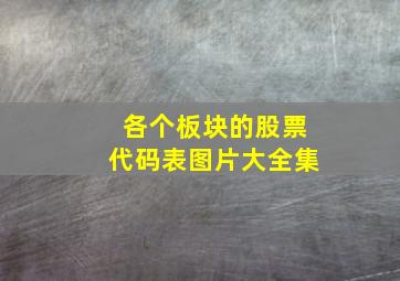 各个板块的股票代码表图片大全集