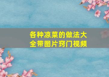 各种凉菜的做法大全带图片窍门视频