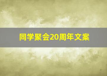 同学聚会20周年文案