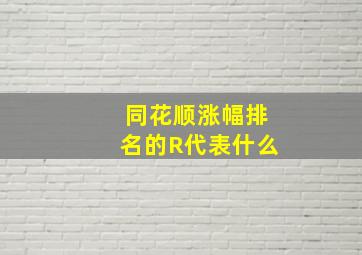 同花顺涨幅排名的R代表什么