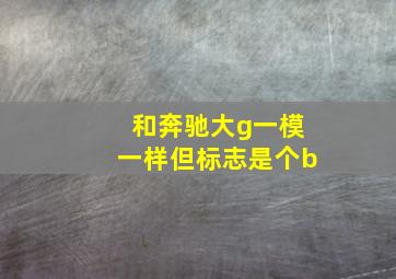 和奔驰大g一模一样但标志是个b