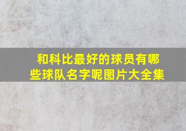 和科比最好的球员有哪些球队名字呢图片大全集