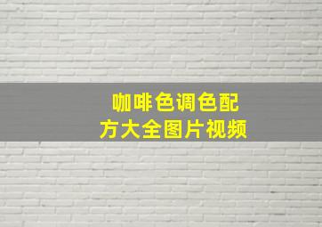 咖啡色调色配方大全图片视频