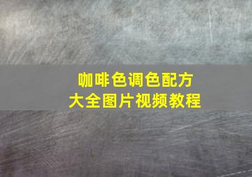 咖啡色调色配方大全图片视频教程