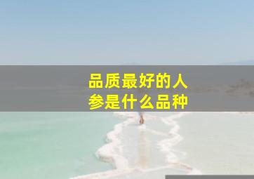 品质最好的人参是什么品种