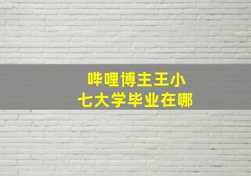 哔哩博主王小七大学毕业在哪