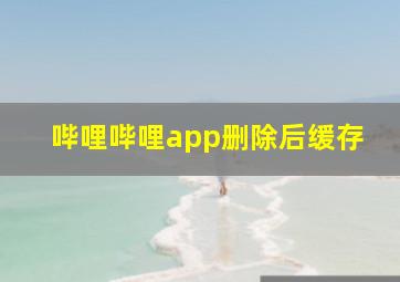 哔哩哔哩app删除后缓存