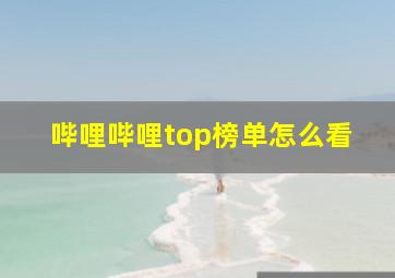 哔哩哔哩top榜单怎么看