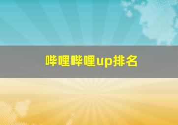 哔哩哔哩up排名