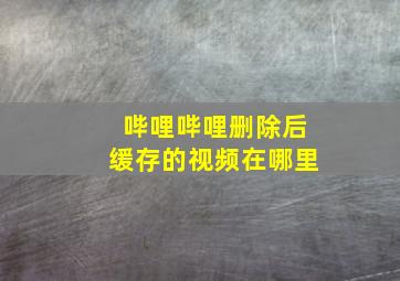 哔哩哔哩删除后缓存的视频在哪里