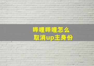 哔哩哔哩怎么取消up主身份