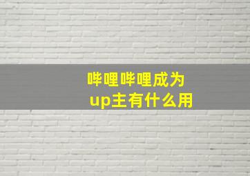 哔哩哔哩成为up主有什么用