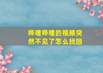 哔哩哔哩的视频突然不见了怎么找回