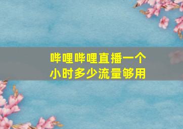 哔哩哔哩直播一个小时多少流量够用