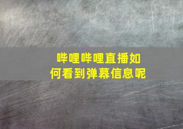 哔哩哔哩直播如何看到弹幕信息呢