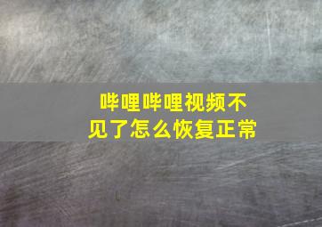 哔哩哔哩视频不见了怎么恢复正常