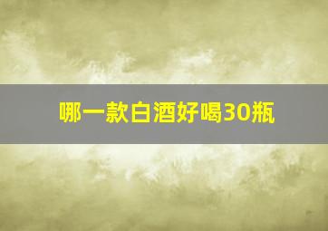 哪一款白酒好喝30瓶