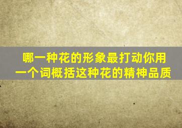 哪一种花的形象最打动你用一个词概括这种花的精神品质