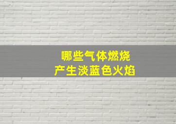 哪些气体燃烧产生淡蓝色火焰