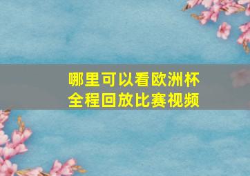 哪里可以看欧洲杯全程回放比赛视频