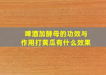 啤酒加酵母的功效与作用打黄瓜有什么效果