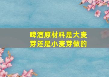 啤酒原材料是大麦芽还是小麦芽做的