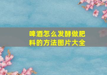 啤酒怎么发酵做肥料的方法图片大全