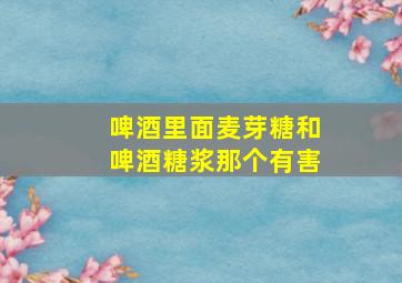 啤酒里面麦芽糖和啤酒糖浆那个有害