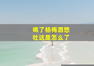 喝了杨梅酒想吐这是怎么了