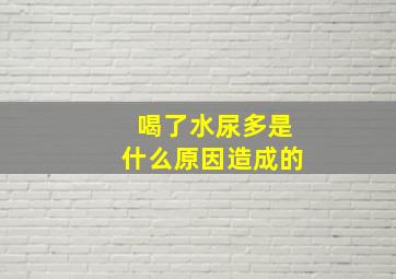 喝了水尿多是什么原因造成的