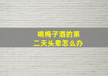 喝梅子酒的第二天头晕怎么办