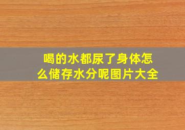 喝的水都尿了身体怎么储存水分呢图片大全