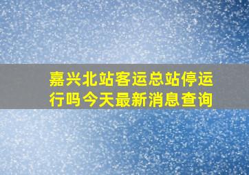 嘉兴北站客运总站停运行吗今天最新消息查询