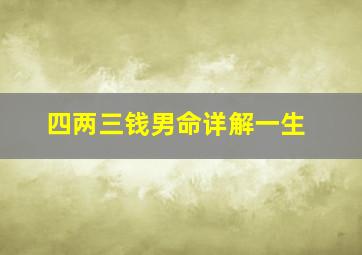 四两三钱男命详解一生