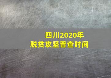 四川2020年脱贫攻坚普查时间