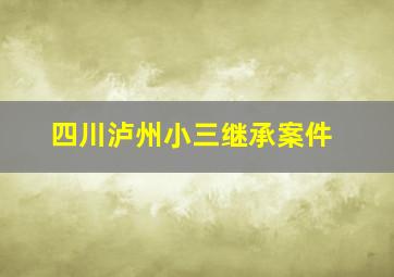 四川泸州小三继承案件