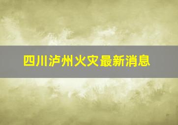 四川泸州火灾最新消息