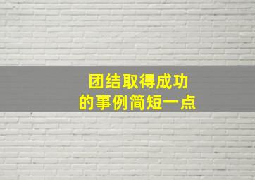 团结取得成功的事例简短一点